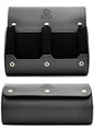 2 Watch Roll Travel Case for Men - Watch Holder and Storage for Travel - Slate Gray Swiss Motif Vegan Leather - color: Slate Gray 2-watch case