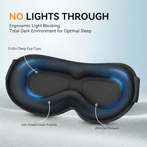 Weighted Eye Mask for Sleeping 2 Pack: Gentle Pressure Blackout Sleep Mask with 3D Contoured Cups, Zero Eye Pressure Sleep Mask for Lash Extensions, Memory Foam Travel Mask, Black Purple - color: Black & Purple (2 Pack)