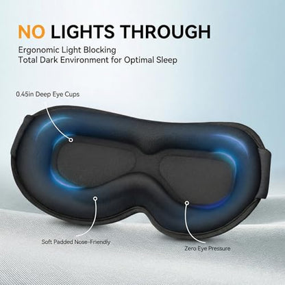 Weighted Eye Mask for Sleeping 2 Pack: Gentle Pressure Blackout Sleep Mask with 3D Contoured Cups, Zero Eye Pressure Sleep Mask for Lash Extensions, Memory Foam Travel Mask, Black Purple - color: Black & Purple (2 Pack)