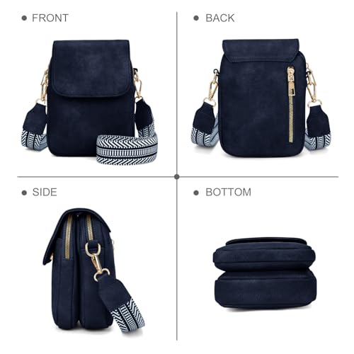 Fashion Small Crossbody Bags for Women Trendy Designer Cell Phone Purses Wallets with Card Holder Anti Theft Travel - color: Darkblue