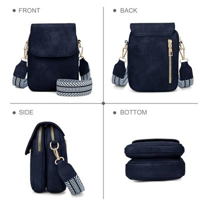 Fashion Small Crossbody Bags for Women Trendy Designer Cell Phone Purses Wallets with Card Holder Anti Theft Travel - color: Darkblue