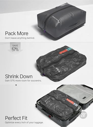 Black Voyage Reusable Vacuum Compression Travel Bag for Carry-On Suitcase and Backpack, Recycled IPX8 Waterproof Space Saver Vacpack (1-Pack, 18L - No Pump) - color: Gray 18L (1-Pack), size: 18L (No Air Pump)