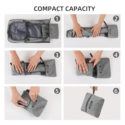Small Hiking Backpack with Detachable Front Phone Holder, Foldable Packable Back pack with Chest and Waist Strap, Lightweight Daypack for Women Men (Gray, 15L) - color: Gray
