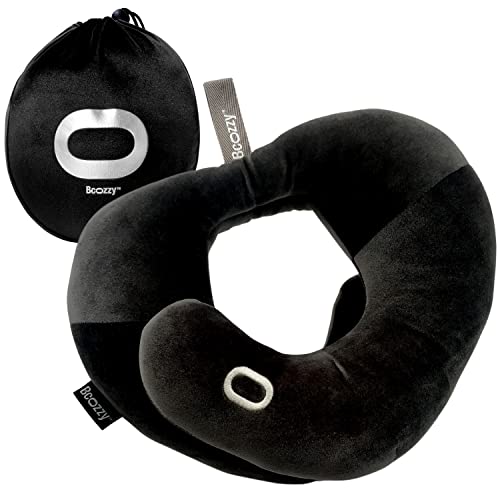 BCOZZY Neck Brace Pillow - Patented Relief for Neck Pain and Supportive Sleep-Soft, Washable, and Adjustable for Comfortable Resting. Black - color: Flat Back Black, size: Large