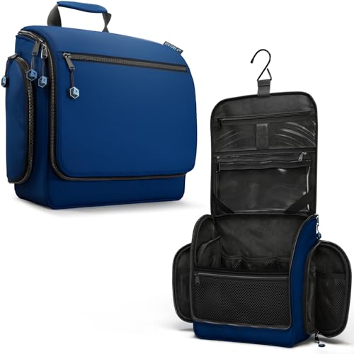 VENTURE 4TH Hanging Travel Toiletry Bag for Women & Men – Large Toiletry Organizer with 18 Compartments, Removable TSA Pouch, Travel Wash Bag for Toiletries, Makeup & Shaving Kit (Navy Blue) - color: Navy