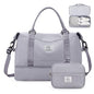 Weekender Bags for Women,Personal Item Travel Bag with Shoes Compartment,Overnight Travel Duffel Bag with Toiletry Bag - color: Grey, size: Large