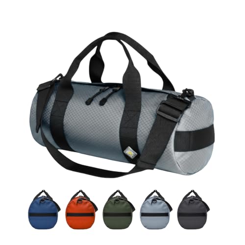 14L Compact Duffel Bag, Heavy-Duty Gear Bag, 1050D Tuff Cloth, Diamond Ripstop, Reinforced Stitching - Grey (08" x 18") - color: Steel Grey, size: 08" x 18" (14 Liters)