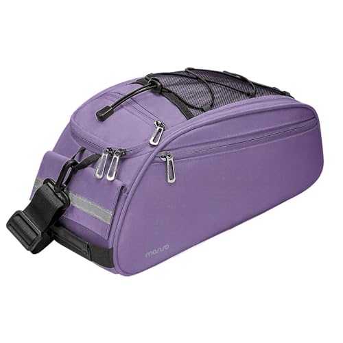MOSISO Bike Rack Bag, Waterproof Bicycle Trunk Pannier Rear Seat Pouch Cycling Bike Carrier Backseat Storage Luggage Saddle Shoulder Bag - color: Purple