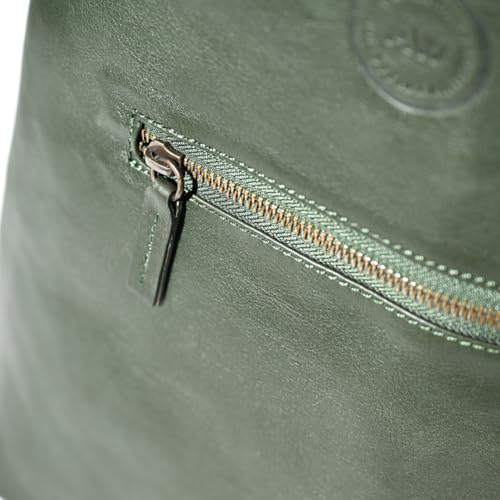 Premium Collection Genuine Leather Two-bottle Wine Tote | Luxury & Style Bag | Ideal Gift | Women and Men - color: Green