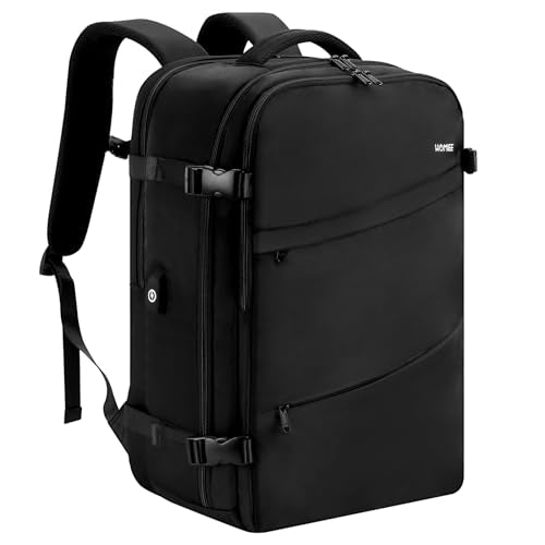 HOMIEE 50L Travel Backpack Large Suitcase Water Resistant Luggage Daypack Carry on Backpack for Men Women Fits 17.3 Inch Laptop, Black - color: Black, size: 3X-Large