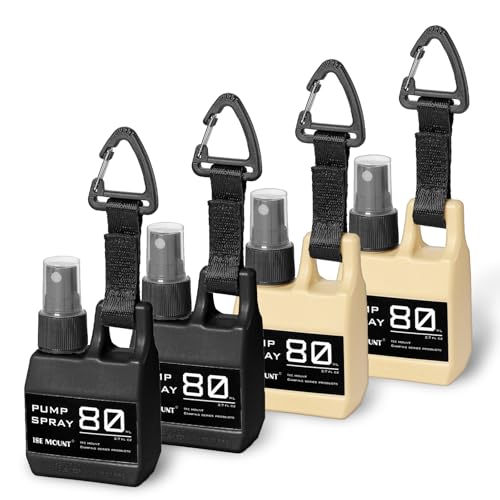 Camping Mini Spray Bottles with Hanging Buckle - 4 Pcs 80ml Refillable Dispenser Bottle with Molle Clip Strap for backpacks