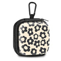 Square Data Cable Earbud Charger Coin Storage Bag Shockproof and Drop-Proof EVA Material Compatible with AirPod(Beige Groovy Flower) - color: Beige Groovy Flower