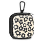 Square Data Cable Earbud Charger Coin Storage Bag Shockproof and Drop-Proof EVA Material Compatible with AirPod(Beige Groovy Flower) - color: Beige Groovy Flower