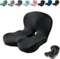 Orthopedic Cushion,Ergonomic Memory Foam L-Shaped Integrated Seat Cushions with Adjustable Strap,Ultra Breathable Non-Slip Design for Office Chair,Car,Wheelchair (Black) - color: Black