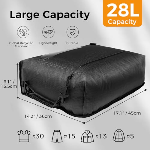 ZPO Travel Vacuum Bags with Pump, IP68 Waterproof Reusable Vacuum Compression Travel Bag with Transparent Window, Reusable Airless Vacuum Kit for Clothes, Backpacks & Suitcases (2 PC+PUMP) - color: Deep Gray & Deep Gray