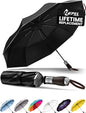 Repel Windproof Travel Umbrella - Compact & Withstands Winds up to 100MPH , Strongest Premium Auto Folding Umbrella for Rain and Sun - Durable, Light & Portable for Women & Men , Fits Backpack & Cars - color: Onyx - Travel Umbrella (1 Pack)
