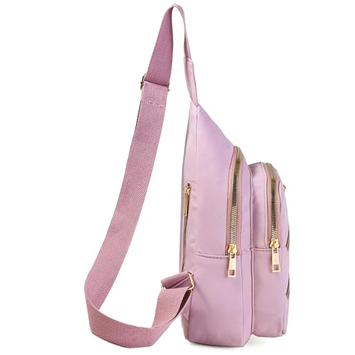 Banelu Sling Bag Crossbody Bags for Women, Small Crossbody Purses Sling Backpack Cross Body Bag for Outdoors Hiking Traveling - Black - color: N Lilac