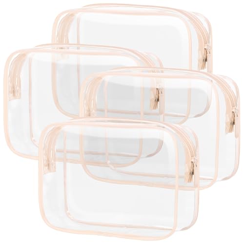 PACKISM TSA Approved Toiletry Bag 4 Medium - Quart Size Clear Makeup Bag for Carry On, Airport Security Compliant Clear Travel bag for Toiletries with Reinforced Seams, Active Pink - color: 4 Active Pink, size: Pure TSA Series (4 Medium)