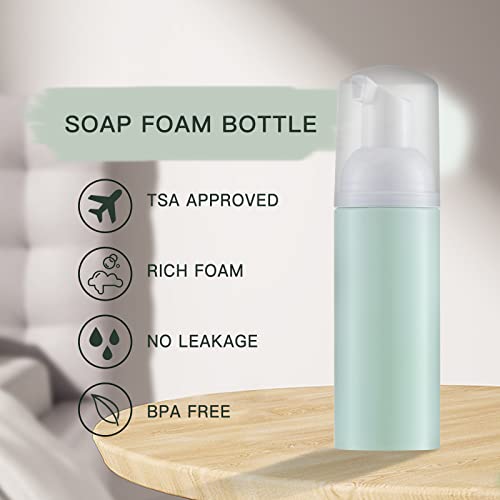 Tekson 3 PCS Soap Foam Bottle (2 oz), Empty Travel Foaming Lash Shampoo for Cleanser, Dispenser (Yellow&Green&Pink Pump) - color: Green&yellow&pink, size: 3pcs