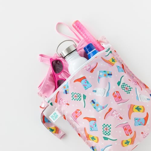 Bumkins - Waterproof Wet Bag & Clear Travel Bags - For Beach, Baby, Travel, Swim Suit, Cloth Diapers, Pump Parts, Pool, Gym, Toiletries - Reusable & Easy to Clean - Cowgirl Boots - 4 Pack - color: B3 Cowgirl Boots