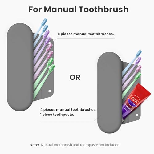 Silicone Electric Toothbrush Travel Case, Manual Toothbrush Travel Cover for Men and Women,Toothbrush Holder for Travel,Gym and More, Fits Most Manual and Electric Toothbrushes - Gray - color: Gray