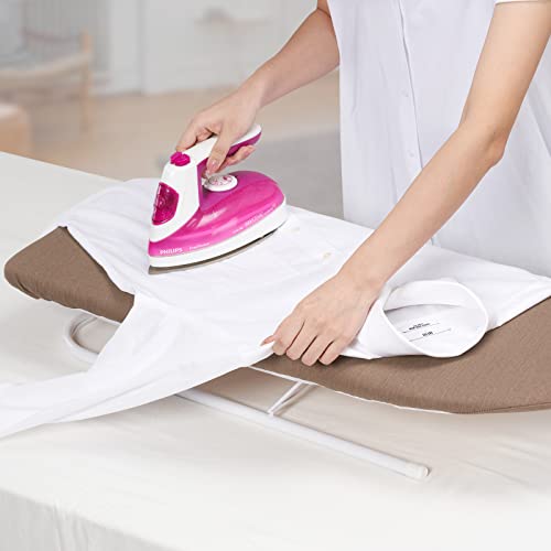 Seiritex Ironing Board Cover 12 x 32 inch, Fits Table Top Ironing Board Heat Reflective, 3 Layers Thick Padding with Elasticized Edges, Small Iron Board Cover (Brown) - color: Brown, size: 12x32