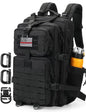 Hannibal Tactical MOLLE Assault Backpack, Tactical Backpack Military Army Camping Rucksack, 3-Day Pack Trip w/USA Flag Patch, D-Rings, Flag patch with water bottle - color: Flag Patch With Water Bottle
