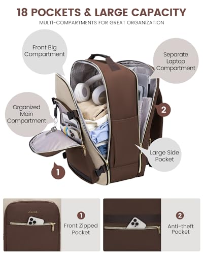 LOVEVOOK 50L Travel Backpack for Women & Men, Airline Approved Carry On Luggage with 3 Packing Cubes, TSA Overnight Bags, Waterproof Personal Item Bag, Weekender Essentials Backpacks fits 17" Laptop - color: Dark Grey-light Grey-black, size: X-Large