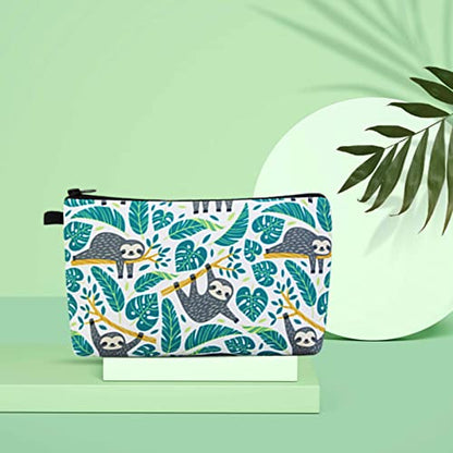 MAGEFY Small Makeup Bag Waterproof Cosmetic Bag Portable Travel Makeup Bags with Zipper Lightweight Makeup Pouch (1 pack, 0172 sloth gifts) - color: sloth