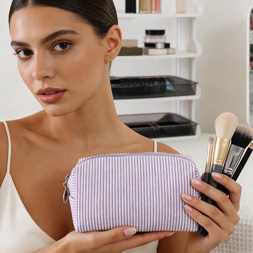 2pcs Makeup Bag Travel Toiletry Bag for Women Lightweight Make Up Bag Purse Organizer Pouches Large Cosmetic Bag Small Makeup Pouch Medicine Bag Travel Essentials for Women Purple - color: purple