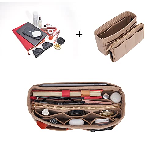Vercord Felt Organizer Insert For Purse Handbag Tote Bag In Bag Inside Shaper Divider Neo Beige Slender Medium - color: A Beige, size: Slender Medium