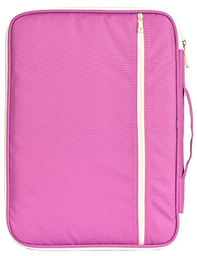 Lanola A4 Document Bags Portfolio Waterproof Business File Holder Travel Gear Organizer Electronics Accessories Bag - color: Purple