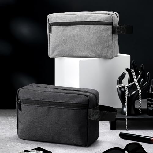 Sanwuta 8 Pcs Travel Toiletry Bags for Men Large Water Resistant Shaving Bag Portable Cosmetic Storage Bags with Handle Travel Pouch Case for Father's Day Wedding Gifts 4 Colors