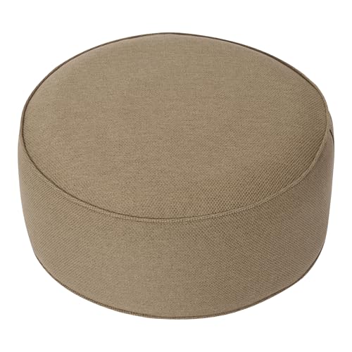 Inflatable Outdoor Ottoman,20"x9" Portable Patio Pouf,Water Resistant,Fade-Resistant,Round Blow Up Footrest Stools for Home Garden Camping Travel(Natural Brown) - color: Natural Brown