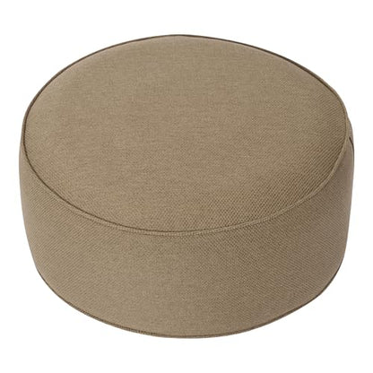 Inflatable Outdoor Ottoman,20"x9" Portable Patio Pouf,Water Resistant,Fade-Resistant,Round Blow Up Footrest Stools for Home Garden Camping Travel(Natural Brown) - color: Natural Brown