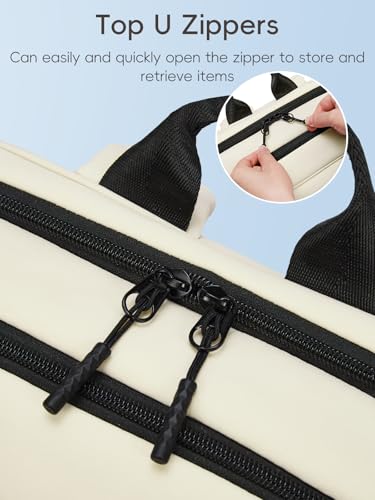 CLUCI Lightweight Travel Backpack Carry on Flight Approved, Puffy Gym Backpack with Shoe Compartment, Personal Item Travel Bag, 15.6 inch Laptop Backpack for Weekender Business - color: Soft White