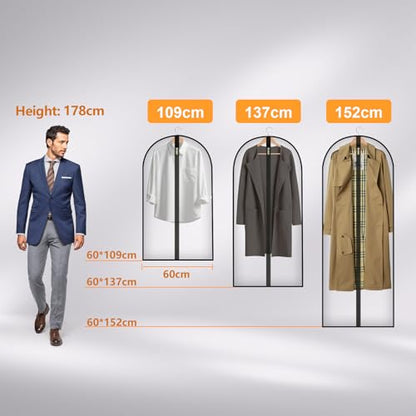Travel Garment Suit Bag for Hanging Clothes 54", Suit bags for Closet Storage with Pockets Gusseted Garment bag for Men Suits Shirts Tuxedos Dresses Coats, Suit Cover Bags With Handles and Zipper - size: 54" 1PK