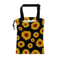 Car Garbage Bag Blooming Yellow Sunflowers Drawstring Car Trash Bag Hanging for Back Seat with Adjustable Buckle Canvas Vehicle Trash Can Easy-to-Install - color: Blooming Yellow Sunflowers