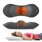 3-in-1 Electric Lumbar Support Pillow with Heat, Vibration and Traction, Triple Fusion Back Massager for Bed or Chair, Lumbar Support Cushion for Lower Back Comfort & Spine Support, Dark Gray