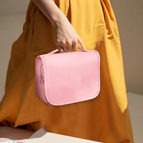 Set Patient Travel Makeup Bag for Ostomy and Colostomy Supplies, Set Patient Cosmetic Bag with Hanging Setup and Stylish Covers for Women (Pink) - color: Pink