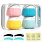 4 Pack Travel Size Silicone Cream Containers, Leak Proof Refillable Toiletry Bottles for Toiletries with 4 Scoops, Labels and Clear Bag, Suitable for Travel Shampoo and Conditioner Bottles (D) - style: D