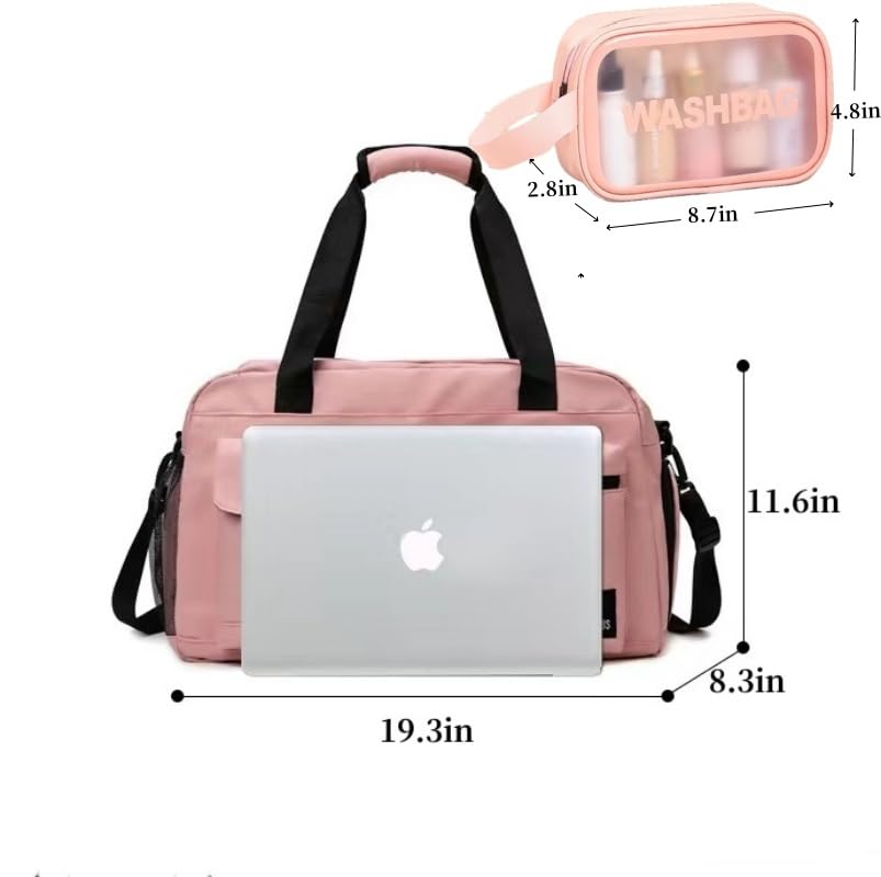 New Sports Tote Gym Travel Luggage Shopping Delivery Weekend Camping Overnight Bag(pink) - color: pink