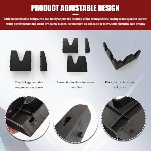 4Pcs Car Trunk Organizer Blocks for Back of SUV Multipurpose Car Storage Organizer Blocks Trunk Divider, Universal Car Accessories Grocery Trunk Divider Cargo Containment System for SUV Van