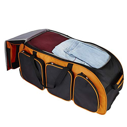 Travelers Club Xpedition 30 Inch Multi-Pocket Upright Rolling Duffel Bag - color: Burnt Orange