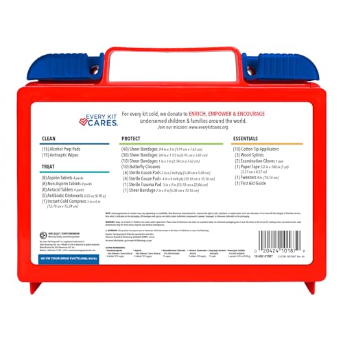 Be Smart Get Prepared 180 Piece First Aid Kit: Clean, Treat, Protect Minor Cuts, Scrapes. Home, Office, Car, School, Business, Travel, Emergency, Survival, Hunting, Outdoor, Camping & Sports, FSA HSA - size: 180 Piece Set