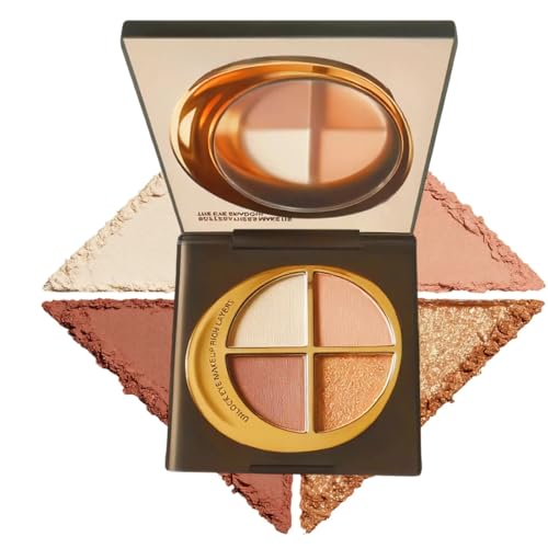 4-in-1 Glow Palette: Highlighter, Contour, Matte Eyeshadow & Bronzer for Cheeks & Eyes | Glow Wardrobe & Makeup Palette | Versatile Face & Eye Cosmetics