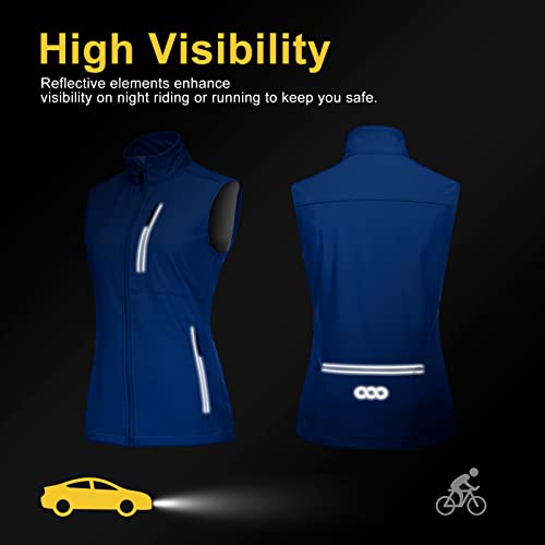 33,000ft Women's Lightweight Running Vest Outerwear with Pockets, Windproof Sleeveless Jacket for Golf Hiking Travel - color: Azure, size: X-Small