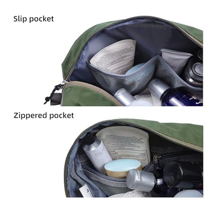 Travel Toiletry Bag 5L, Compact Travel Organizer with Waterproof TPU Wet/Dry Compartment - color: Medium Olive, size: 5L