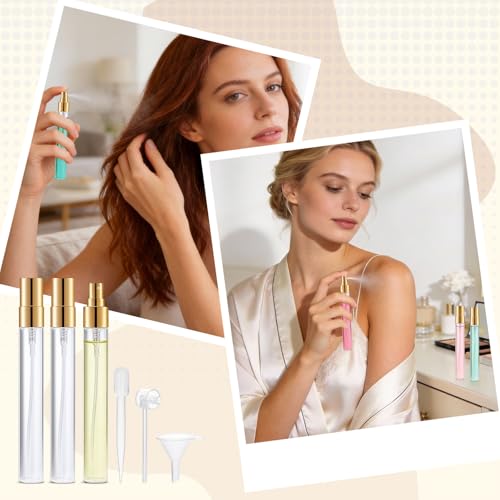 Mini Glass Spray Bottle 20pcs 10ml Clear Spray Bottle Empty, Fine Mist Refillable Mini Perfume Spray Bottle, Perfume Atomizer, Travel Spray Bottle For Hair, Small Empty Sample Containers Portable - size: Spray Bottle10ml-20P