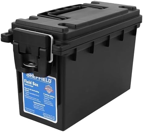 Sheffield Ammo Storage Box, .30 Cal Stackable | Water and Dust Resistant | Lockable | Made in USA | Pack of 6 - color: Black, size: 0.30 (Pack of 6)